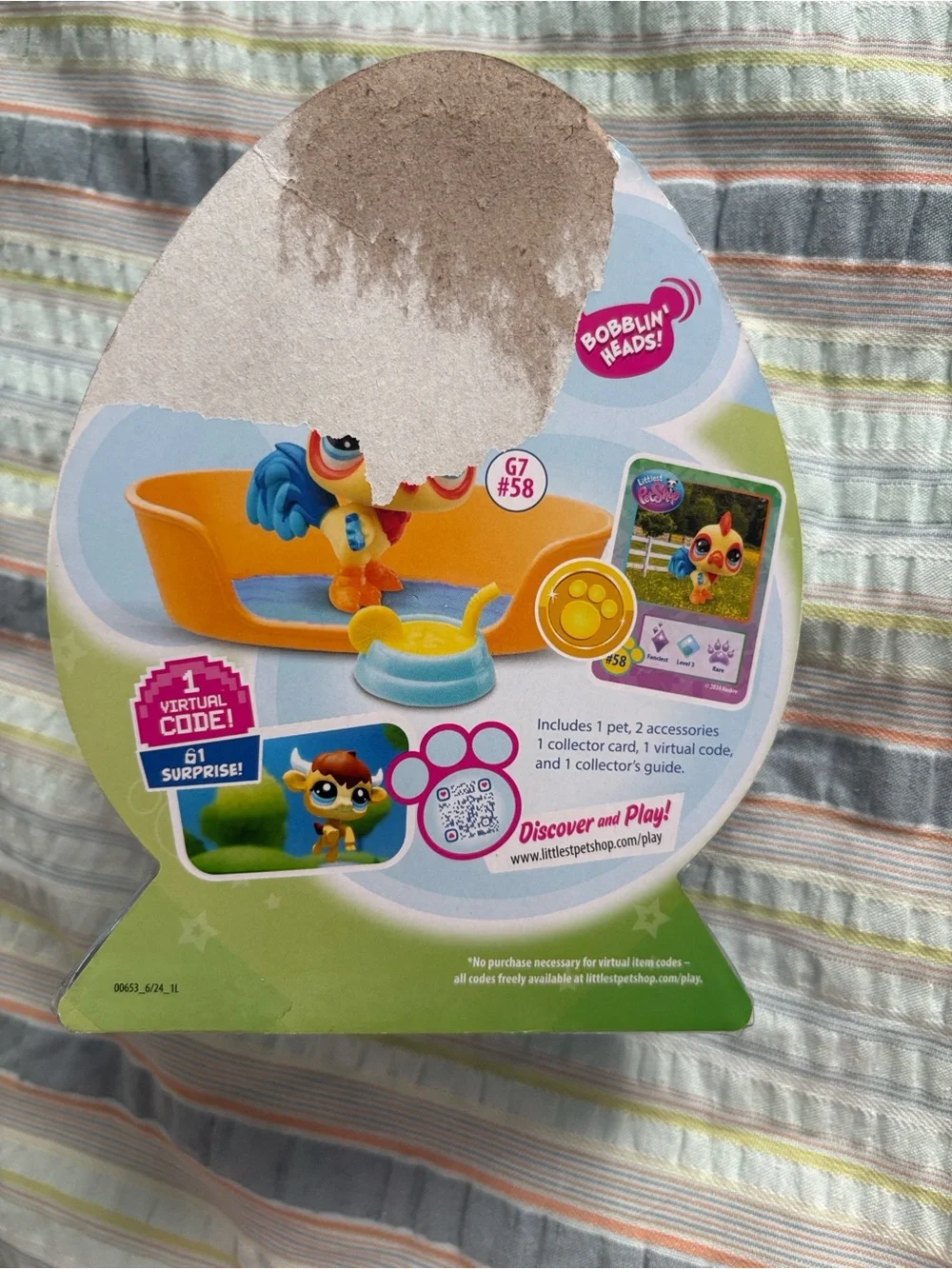 Littlest Pet Shop Yellow, Red & Blue Chick Figure with Orange Pool